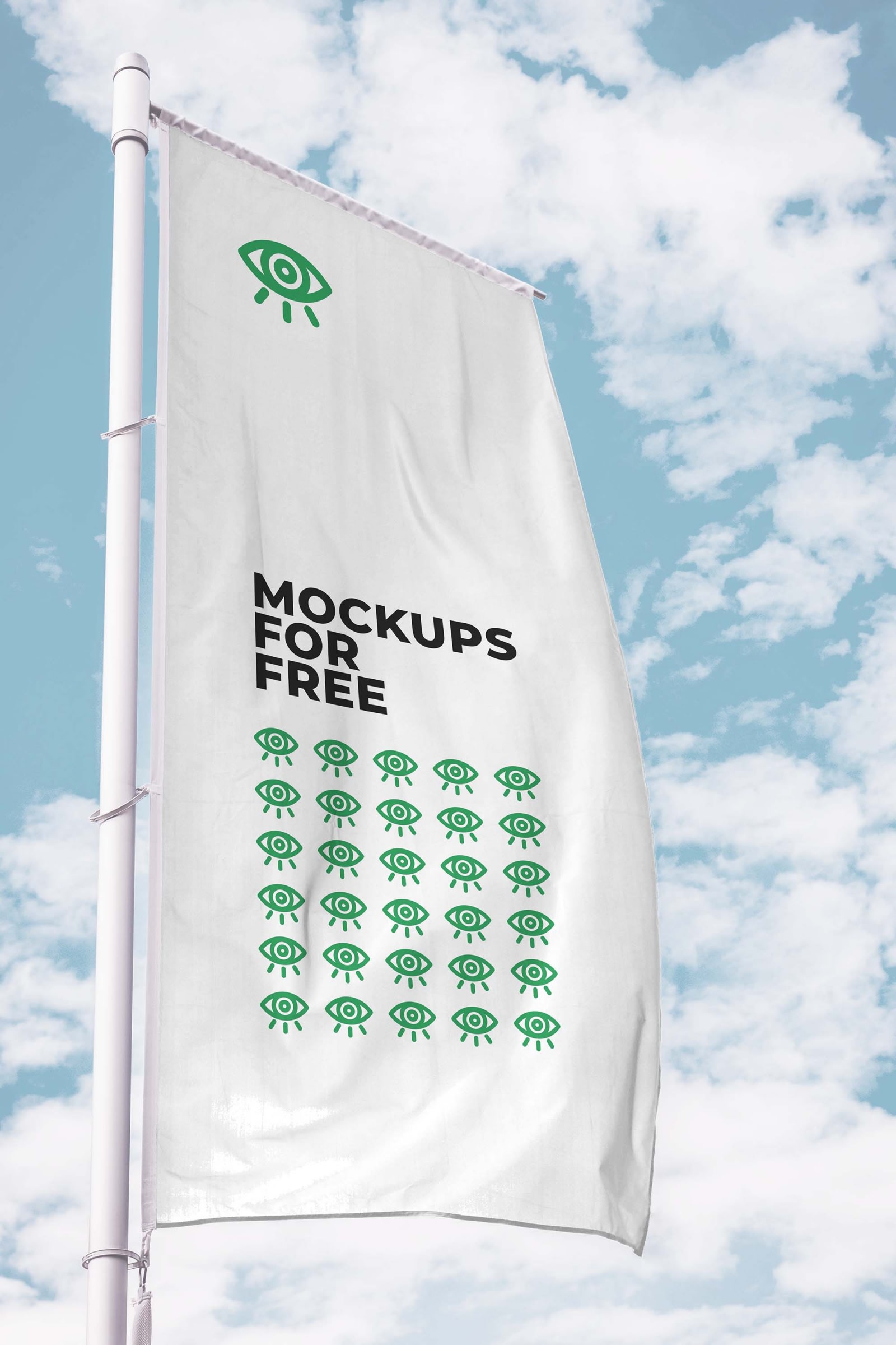Free Vertical Flag Mockup (PSD) - Image 2