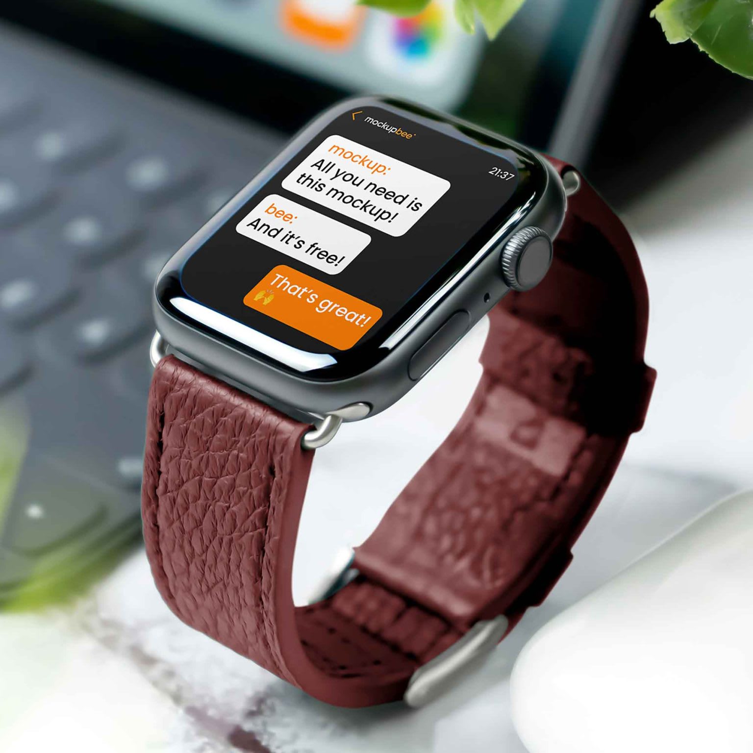 Apple Watch on Desk Mockup - Image 1
