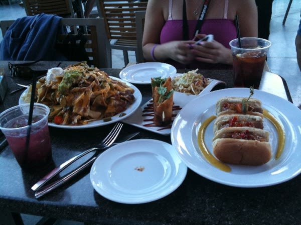 nachos All of this food was for just two people. One of whom is approximately the size of a deck of cards. I think we might have over-estimated our requirements.