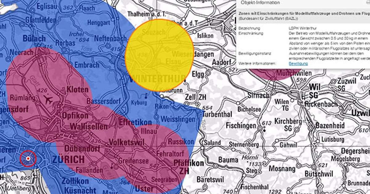 Karte des Bunds zeigt Flugverbotszonen für Drohnen