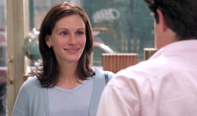 Julia Roberts in the movie Notting Hill