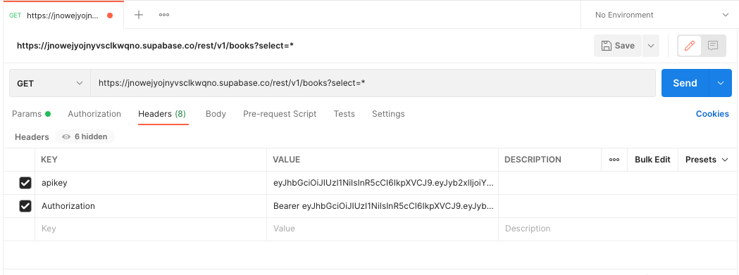 Postman GET request with URL parameter specifying to select all