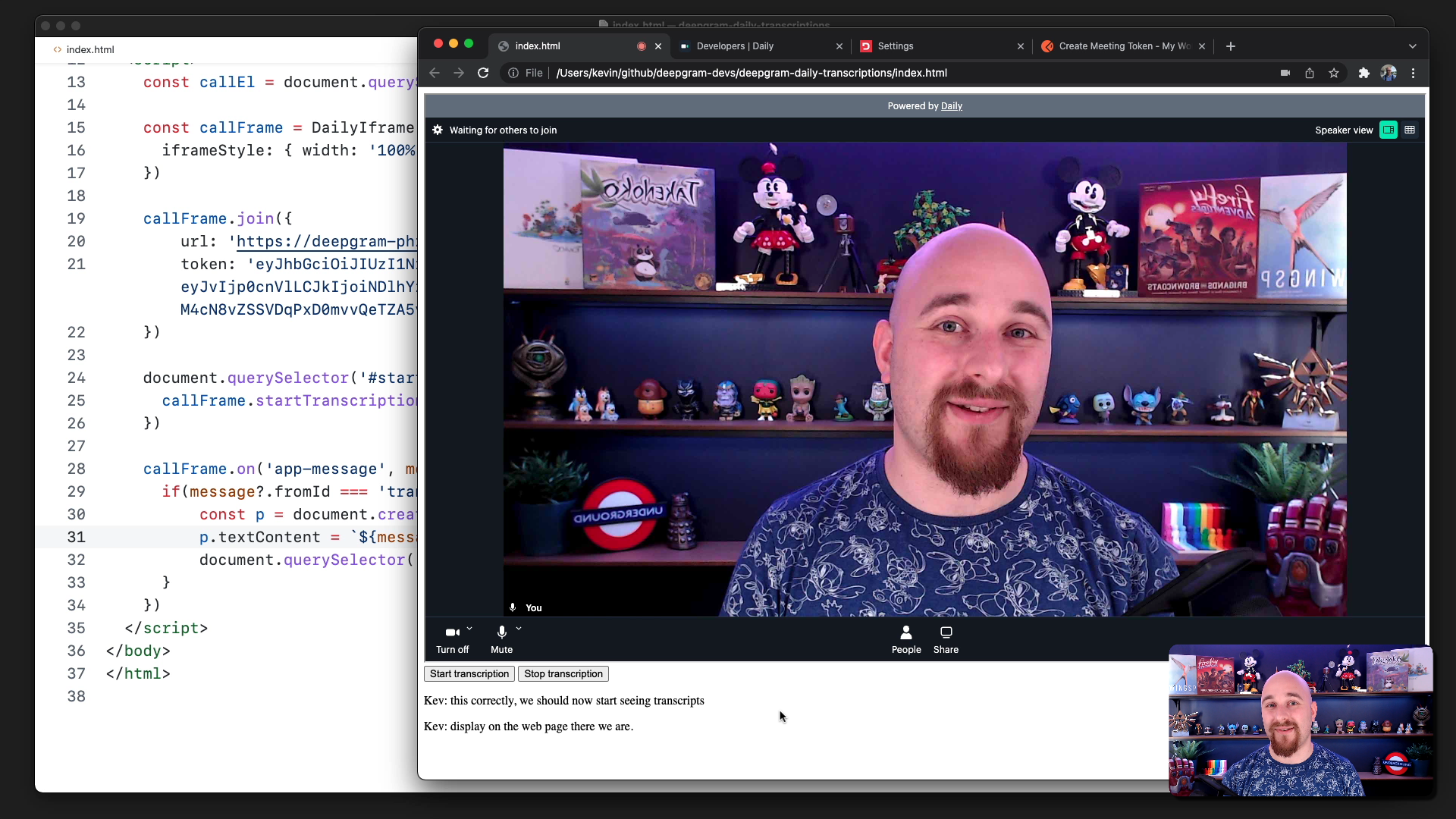 Video: Add Live Transcriptions to a Daily Video Call With Deepgram