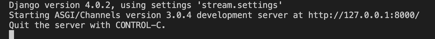 django channels output in terminal