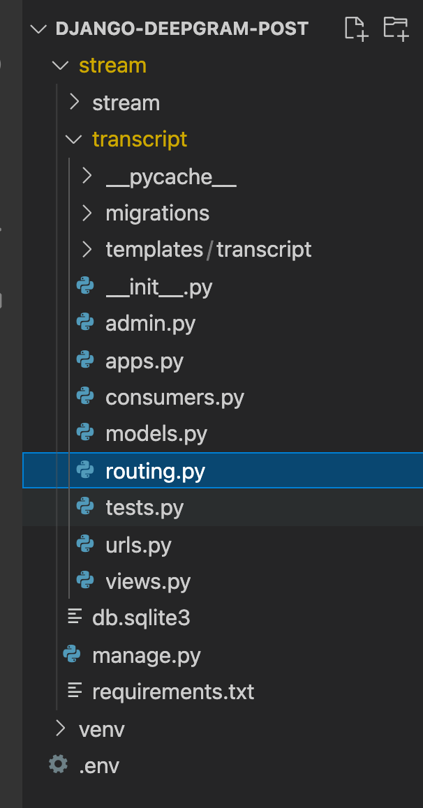 django routing file in channels