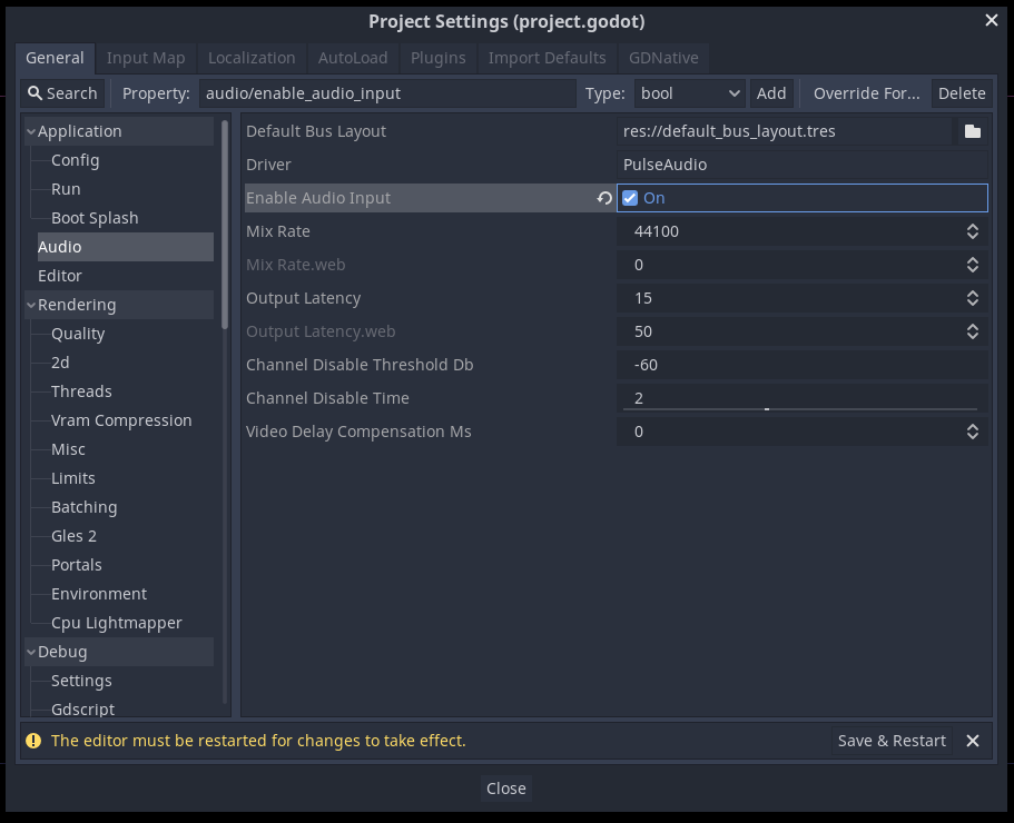 Enable audio
