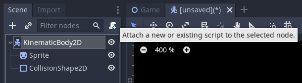 Attach a script to a node