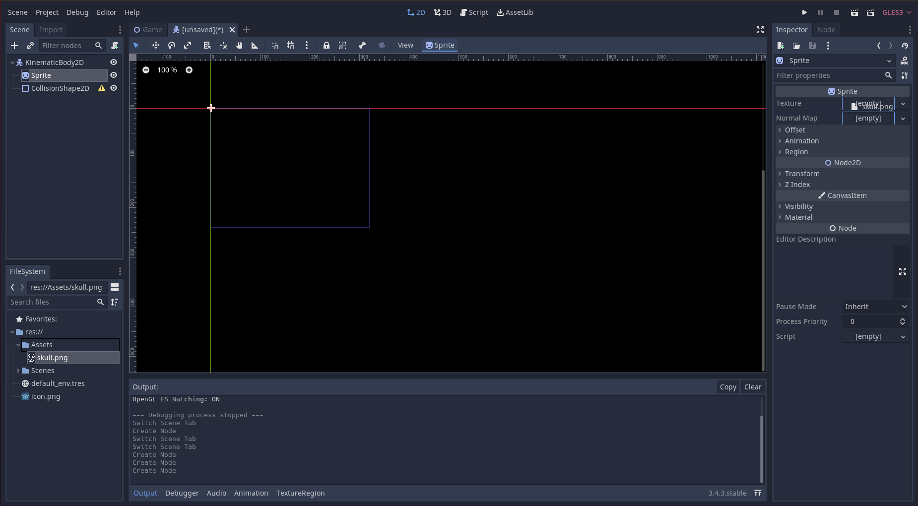 Set the Player's sprite texture