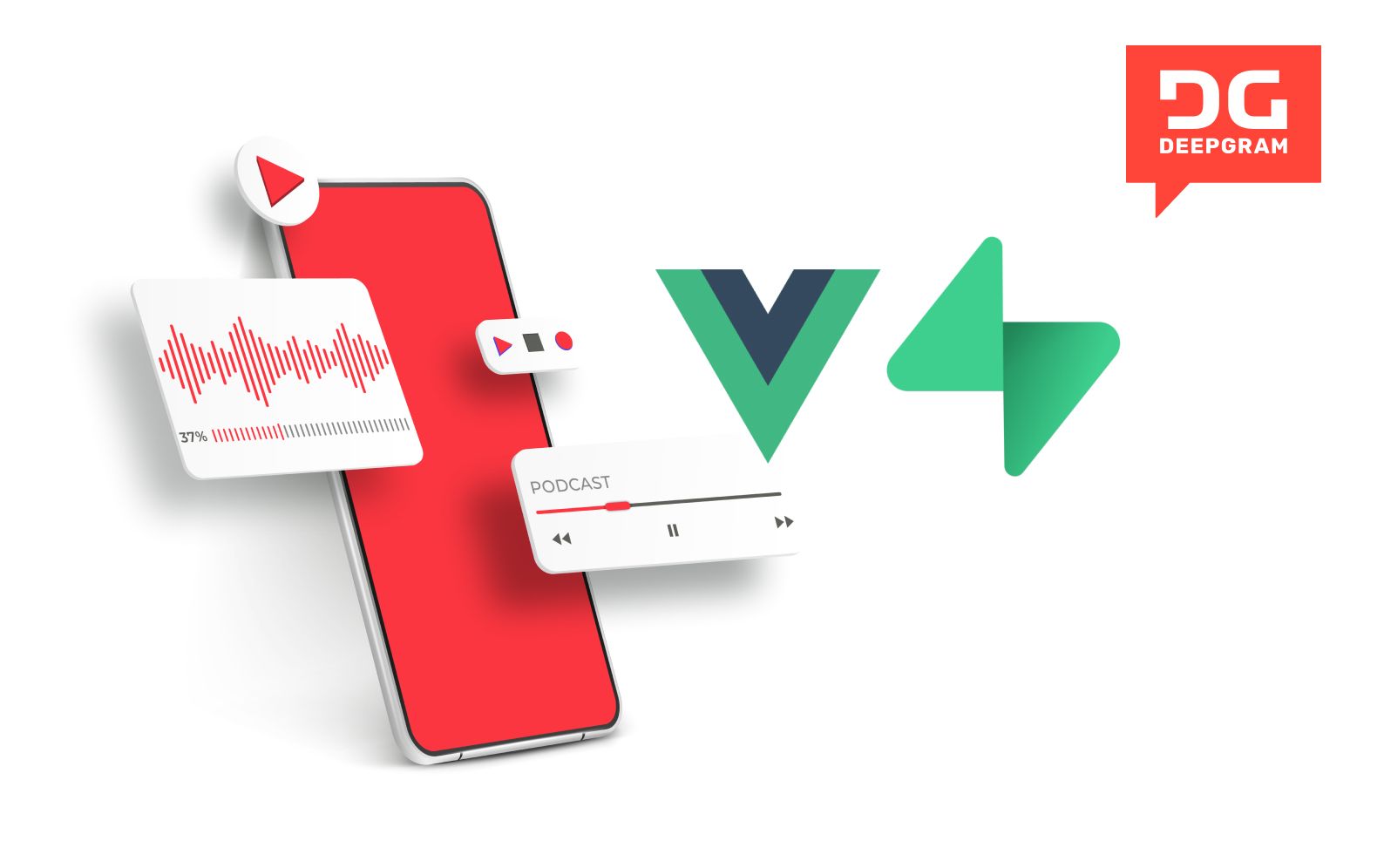 Blog title image for the blog post: How to Build a Podcast Player with Transcriptions using Vue and Supabase