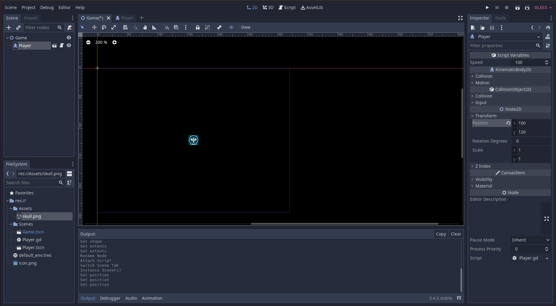Setting the Player's position