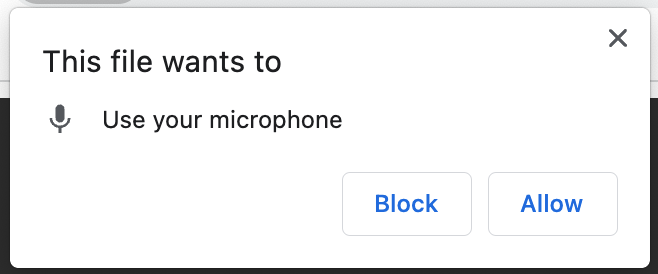 Request permission to use microphone