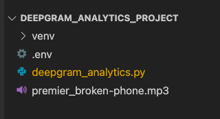 project structure for Deepgram talk time analytics