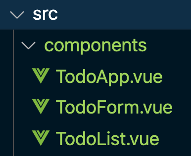 Components folder with files