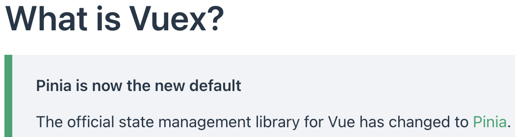 Announcement: The official state management library for Vue has changed to Pinia 