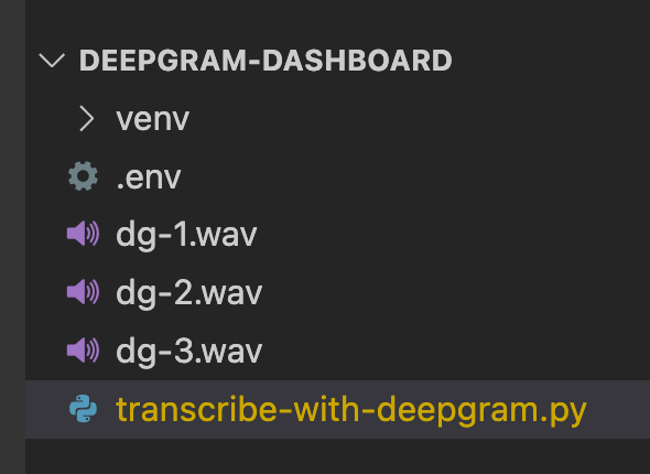Deepgram speech-to-text project structure