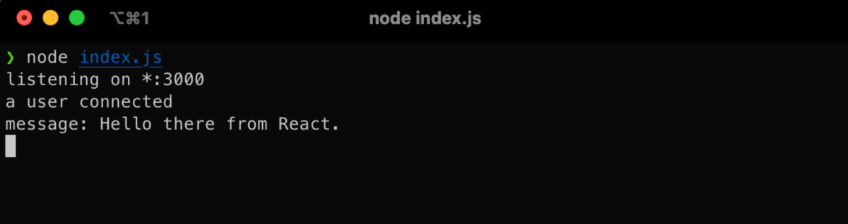 message from react on node server