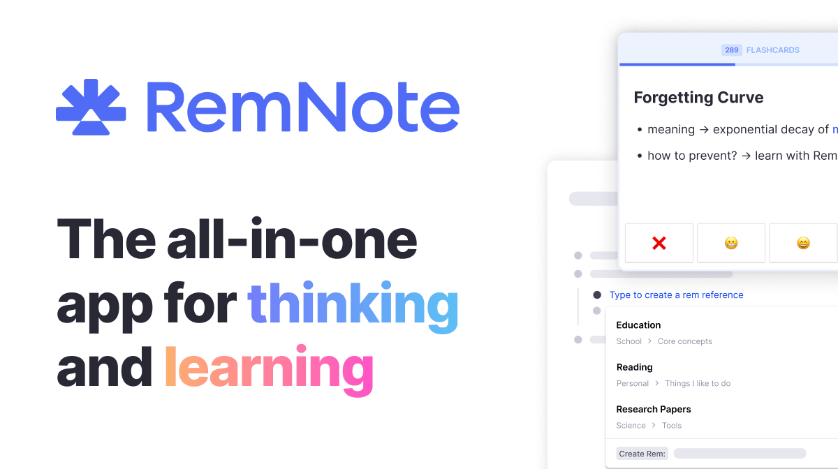 RemNote - The all-in-one tool for thinking and learning.
