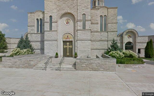 Street-level view of St. Sava Serbian Orthodox Church – Rear Hall