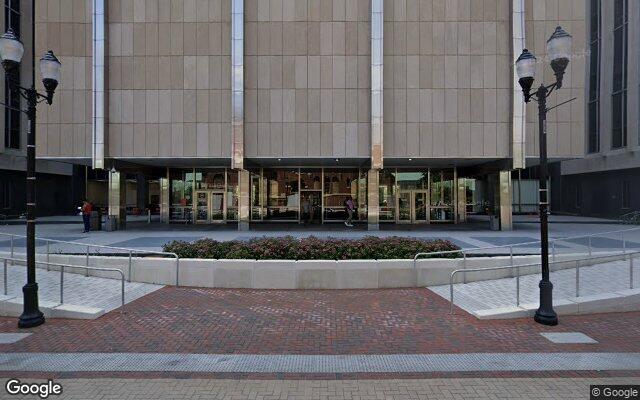 Street-level view of Richard G. Lugar Plaza