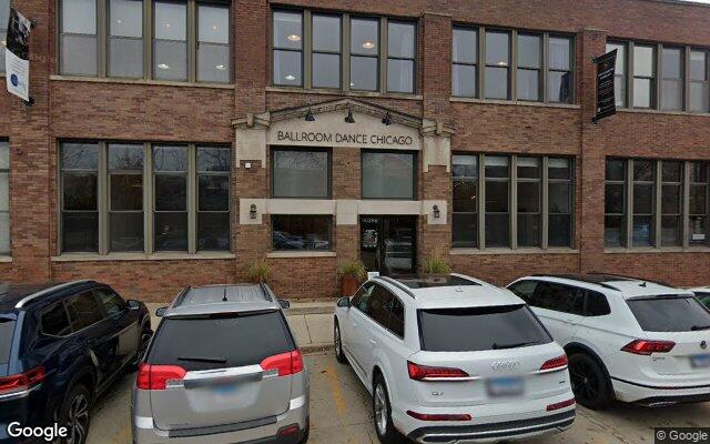 Street-level view of Ballroom Dance Chicago – Lakeview Studio
