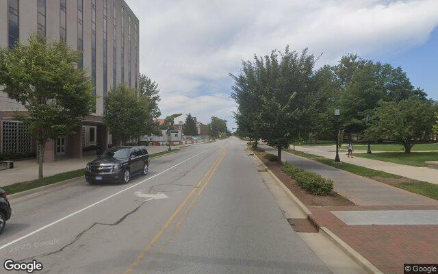 Street-level view of Purdue University Campus
