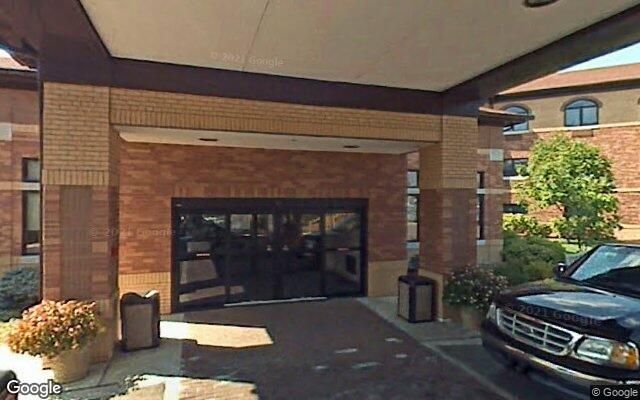 Street-level view of Twin Towers Retirement Center