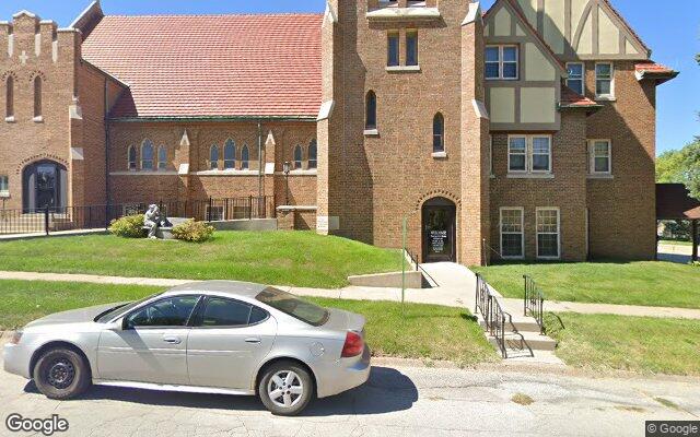 Street-level view of First United Methodist Church