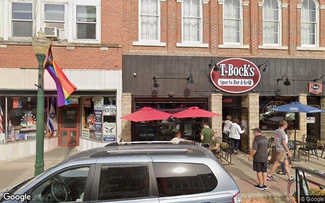 Street-level view of T-Bock's Upstairs