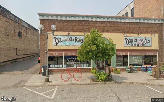 Street-level view of Duluth Folk School (Dovetail Cafe)