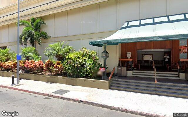 Street-level view of Hyatt Regency Waikiki Beach Resort
