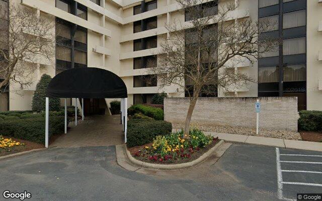 Street-level view of Hilton Raleigh North Hills