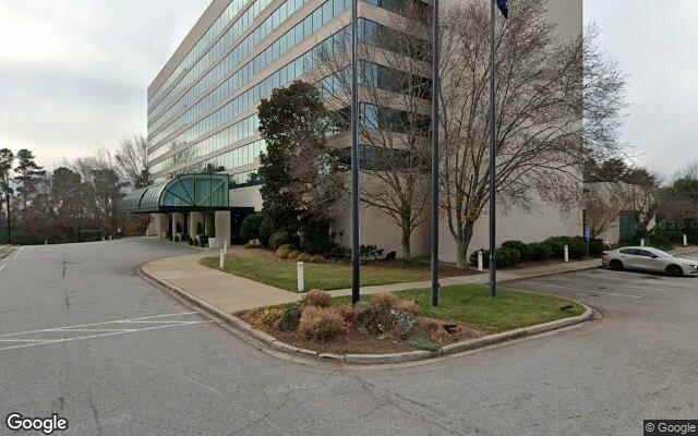 Street-level view of Hilton Greenville