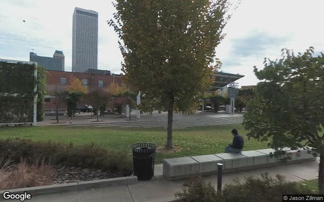 Street-level view of Guthrie Green
