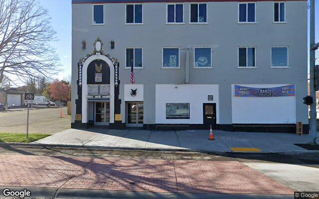 Street-level view of Olympia Eagles Ballroom