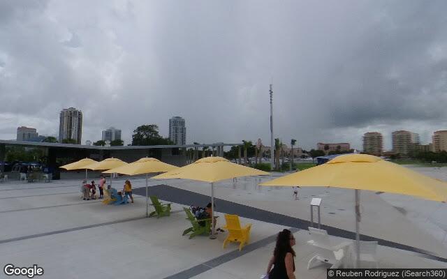 Street-level view of St. Pete Pier Plaza