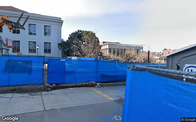 Street-level view of Sproul Plaza, UC Berkeley