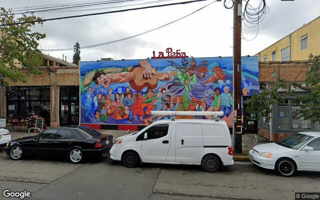 Street-level view of La Pena Cultural Center