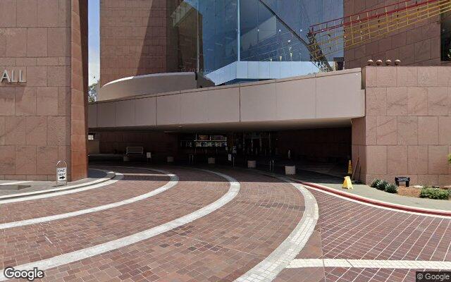 Street-level view of Segerstrom Center for the Arts - Argyros Plaza