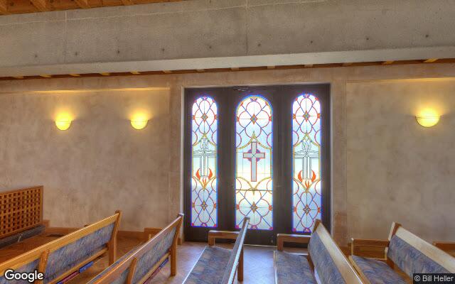 Street-level view of First Presbyterian Church of Santa Barbara