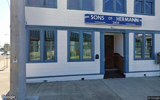 Street-level view of Sons of Hermann Hall