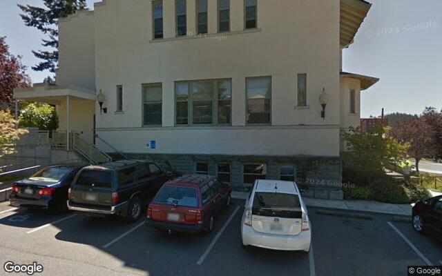 Street-level view of Fairhaven Library Hall