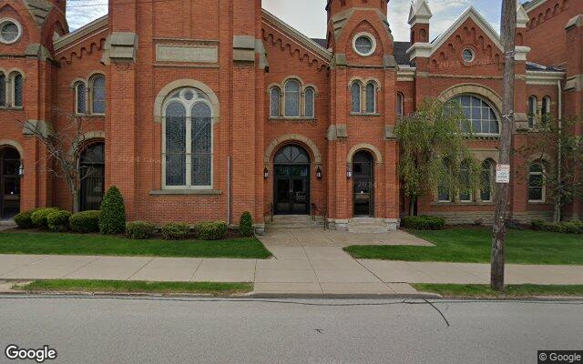 Street-level view of St. John's Lutheran Church Parish Center