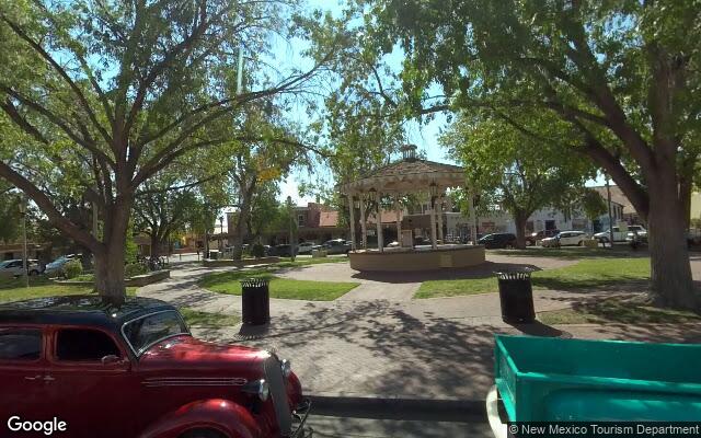 Street-level view of Albuquerque Old Town Plaza Gazebo