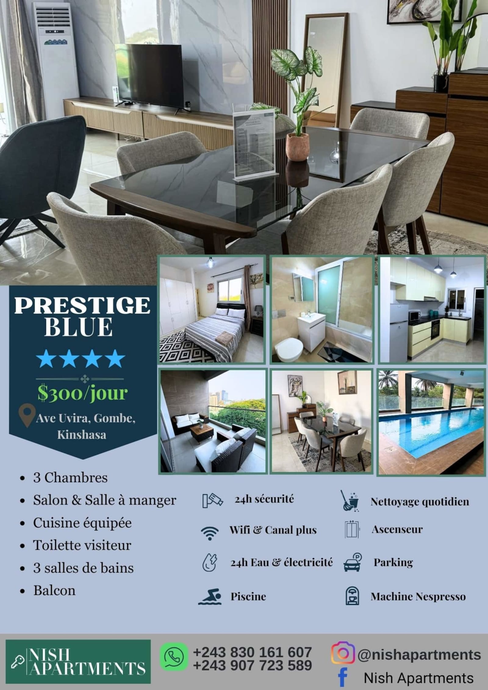 Gombe — Grand 3 chambres avec piscine, proche Pullman — photo 24