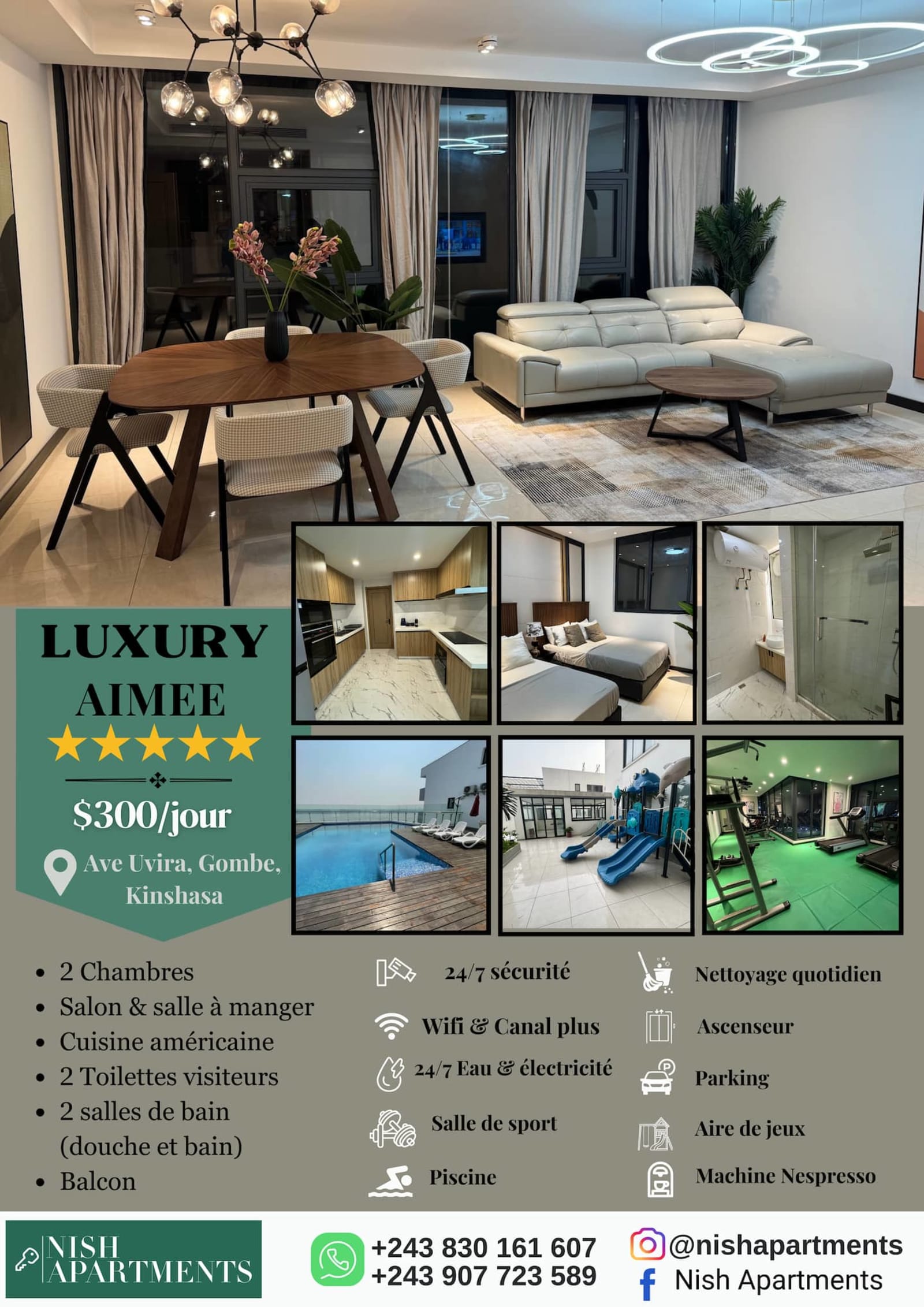 Gombe Pullman — Appartement 2 chambres, piscine et salle de sport — photo 17