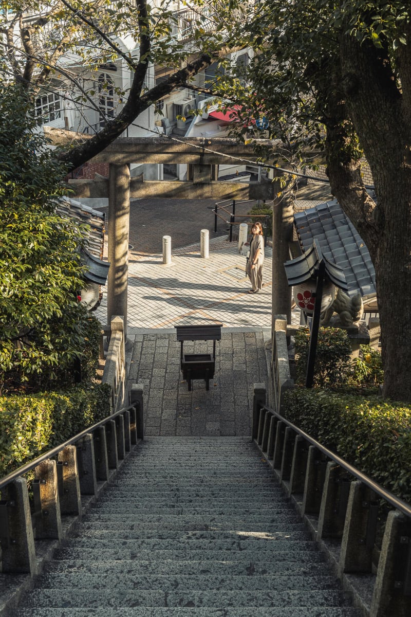北野天満宮から見下ろす神戸の街並み - 学問の神様を祀る展望の良い神社