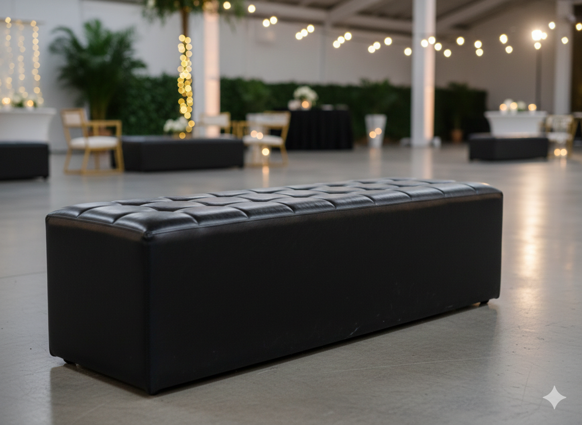 Banquette Noire capitonnée