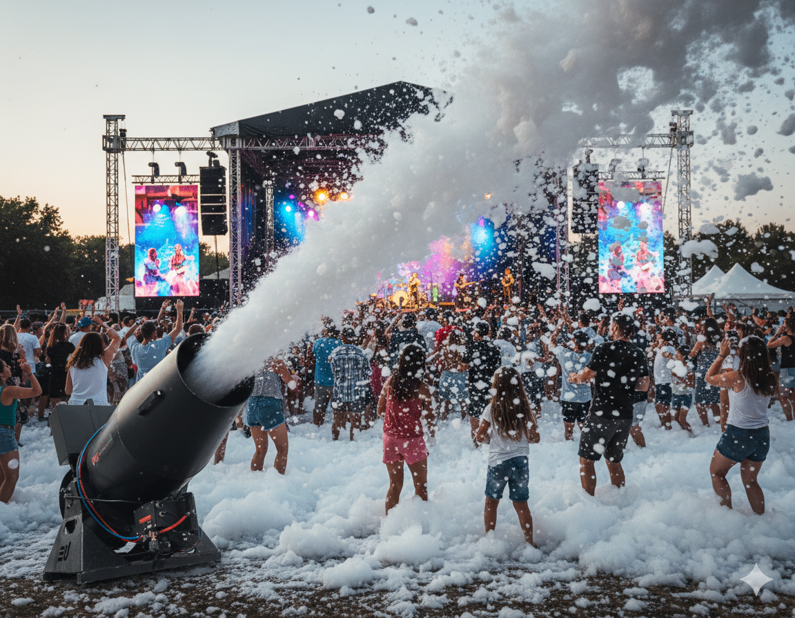 Canon à mousse et neige