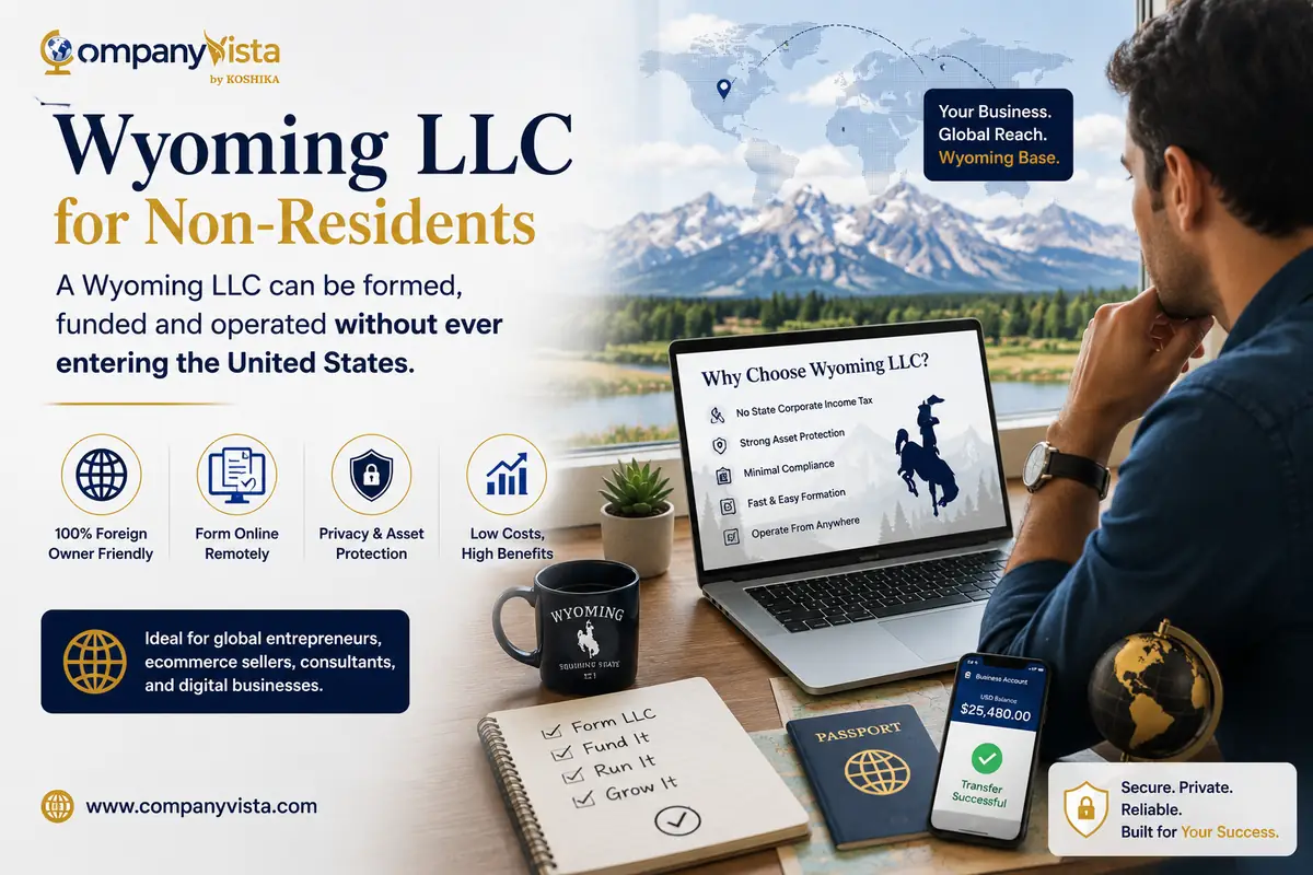 A founder reviewing Wyoming LLC formation documents