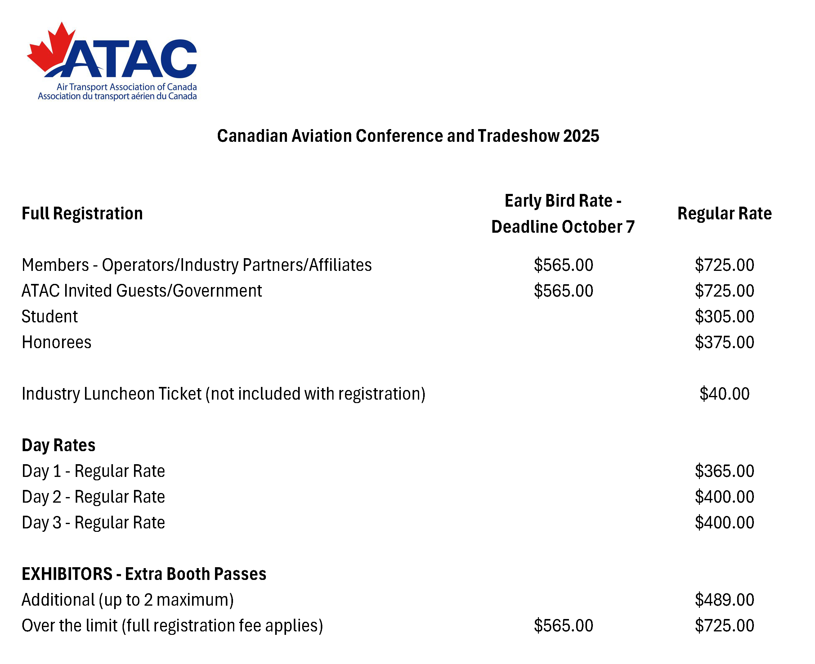 Conference Rates
